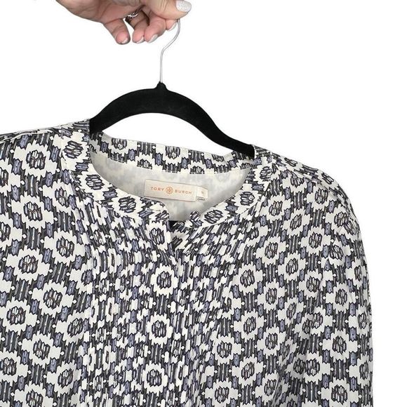 Tory Burch Womens Silk Ballet Crystals Abstract Shift Dress Multi-Color Medium - Picture 6 of 14